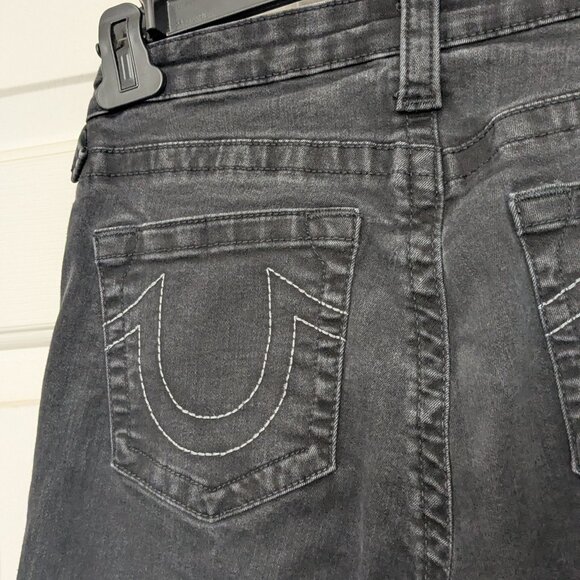 True Religion Women's Black Hallie  Mid Rise Super Skinny Jean Size 30 - Picture 7 of 14
